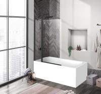 Душевая шторка на ванну BelBagno UNO-V-11-100/150-C-NERO, чёрный