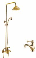 Душевая система в комплекте с смесителем для умывальника GANZER  GZ77067-E золото