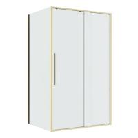 Душевой уголок Niagara Nova NG-44-10ASG-A80SG-34 (100х80х195) прямоугольник, раздвижная, золото сатин, стекло прозрачное, 2 места