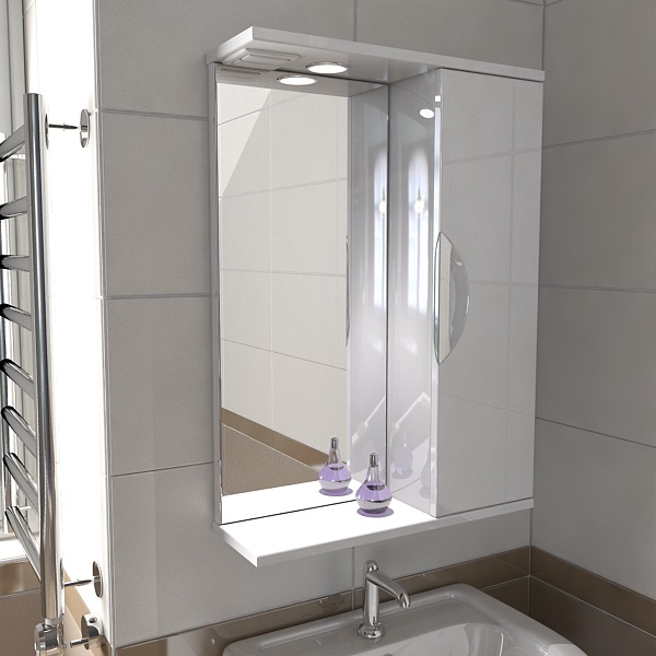 Зеркало-шкаф EMMY Милли 55 с подветкой, правое