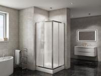 Душевой уголок BelBagno DUE-A-2-90-P-Cr 90x90, хром