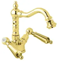 FIRST-BS2-03-M Смеситель на биде с донным клапаном, исполнение золото, ручки золото