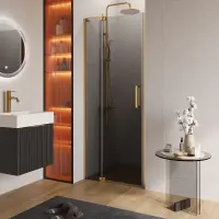 Душевая дверь Cezares SLIDER-B-1-80/90-GRIGIO-BORO, 80/90 см, стекло серое, профиль брашированное золото