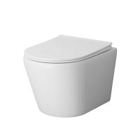 Унитаз подвесной Grossman Fly GR-4478MS безободковый, белый матовый с тонкой крышкой, микролифт