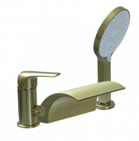 Смеситель на борт ванны с лейкой и шлангом Ganzer GZ24033-S матовое золото