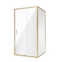 Душевой уголок Niagara Nova NG-42-9AG-A100G (90х100х195) прямоугольник, золото, двери раздвижные, стекло прозрачное, 2 места