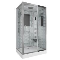 Душевая кабина Niagara Luxe NG-7711WR (90x120х215) низкий поддон(15см),дверь раздвижная,стенки серебро,6 мест