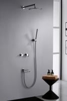 Встраиваемый душевой комплект с тропическим душем из латуни Ganzer  GZ19165-Q графит