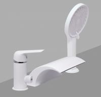 Смеситель на борт ванны с лейкой и шлангом Ganzer GZ24033-F белый