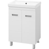 Тумба с раковиной Misty Селена 60 СО000001652 Белая глянцевая