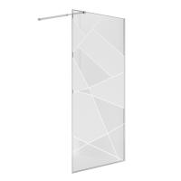 Душевая перегородка Niagara Nova NG-660-90 (90х195) хром, стекло прозрачное с рисунком, 1 место