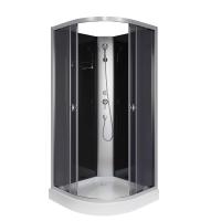 Душевая кабина Niagara Eco E90/13/TN/BK (90х90х200) низкий поддон(13см),стекло тонированное,3 места