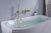 Встраиваемый смеситель для ванны скрытого монтажа от бренда Ganzer из латуни GZ19134-S матовое золото