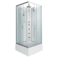 Душевая кабина Niagara Classic NG-1108-14BKTG (90х90х210) средний поддон(26см),стекло матовое,4 места с полкой