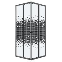 Душевой уголок Niagara Eco NG-1010-14QBLACK (100х100х190) квадрат, раздвижное, черный, стекло мозаика, 1 место