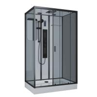 Душевая кабина Niagara Premium NG-6912-01GQR BLACK (120х80х210) низкий поддон(16 см),черный,стекло тонированное,5 мест