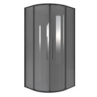 Душевой уголок Niagara Nova NG-2825-34BLACK (80х80х195) четверть круга, черный матовый, двери раздвижные, стекло тонированное, 1 место