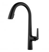 Смеситель KAISER Strike кухня Ø35 с выдвижным изливом, черный матовый