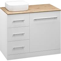 Тумба с раковиной Misty Респект 110 L УТ000010570 Белая Дуб Артизан