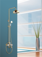 Душевая система с тропическим душем, двухвентильный Ganzer GZ09062-Е золото