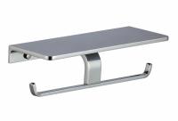 Двойной держатель для туалетной бумаги с полкой Ganzer GZ88035 цвет хром