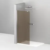 Душевая перегородка Cezares Liberta 90 см со свободным входом, стекло бронза, профиль хром, LIBERTA-L-1-90-120-BR-Cr