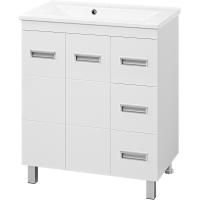 Тумба с раковиной Misty Селена 75 СО000001651 Белая глянцевая