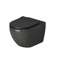 Унитаз подвесной Grossman Color GR-4411BBLS безободковый, черный с тонкой крышкой, микролифт