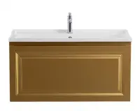 Тумба под раковину Cezares Giubileo-N-100-1C-SO-BORO-P, 100 см, подвесная, брашированное золото