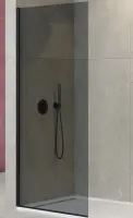 Душевая перегородка со свободным входом Cezares Liberta-L-1-TB-90-GR-NERO, 90 см, стекло графит, профиль черный матовый