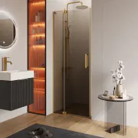 Душевая дверь Cezares SLIDER-B-1-70/80-BR-BORO, 70/80 см, стекло бронза, профиль брашированное золото