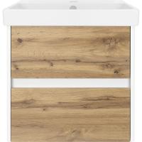 Тумба с раковиной Misty Адриана 55 УТ000010339 подвесная Дуб Вотан Белый