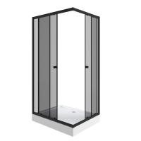 Душевой уголок Niagara Eco NG-018-14QT (100х80х195) низкий поддон(13см), черный, стекло тонированное, 2 места