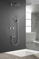 Смеситель для ванны и душа скрытого монтажа в стену с тропическим душем из латуни Ganzer GZ19165 хром