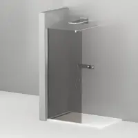 Душевая перегородка Cezares Liberta со свободным входом, 110 см, стекло графит, профиль хром, Liberta-L-1-110-GR-Cr