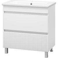 Тумба с раковиной Misty Мира 80 УТ000022684 Белая матовая