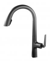 Смеситель KAISER Strike кухня Ø35 с выдвижным изливом, воронёная сталь