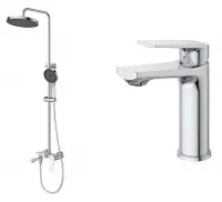Комплект смесителей Cezares COMFORT-CVD/LS-01, для ванны и душа, для раковины, хром