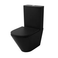 Унитаз напольный Grossman GR-4449BMSQ безободковый, черный матовый с тонкой крышкой,  микролифт, смыв торнадо