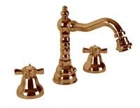 LORD-BBS2-02 Смеситель на биде на три отверстия с донным клапаном бронза, ручки бронза