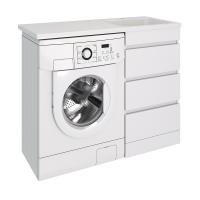 Тумба с раковиной Emmy Джерси 110 под стиральную машину, 3 ящика, раковина Аванти 110 R (кронштейн в комплекте)