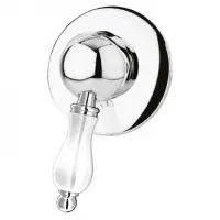 ELITE-DIM-01-Bi Встраиваемый однорычажный смеситель для душа, исполнение хром, ручка белые