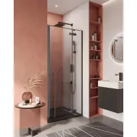 Душевая дверь Cezares LINER-B-12-90-C-NERO-L/LINER-B-12-90-C-NERO-R, 90 см, левая/правая, стекло прозрачное, профиль черный матовый