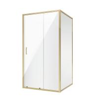 Душевой уголок Niagara Nova NG-42-9AG-A70G (90х70х195) прямоугольник, золото, двери раздвижные, стекло прозрачное, 2 места