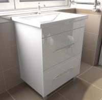 Тумба с раковиной Emmy Рокард 80 напольная, 2 ящика, с раковиной Como