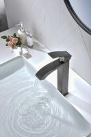 Смеситель для раковины-чаши, высокий от бренда Ganzer из латуни GZ44112-Q графит