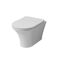 Унитаз подвесной Grossman GR-4444S безободковый, белый с тонкой крышкой, микролифт