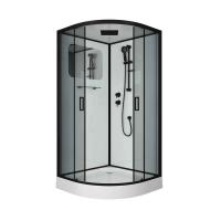 Душевая кабина Niagara Premium NG-6902-01G BLACK (100х100х210) низкий поддон(16см),черный,стекло тонированное,4 места