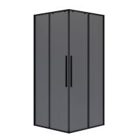 Душевой уголок Niagara Nova NG-2823-34BLACK (90х90х195) квадрат, черный матовый, двери раздвижные, стекло тонированное, 1 место