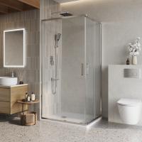 Душевой уголок BelBagno LUCE-AH-2-100/80-C-Cr 100x80, хром